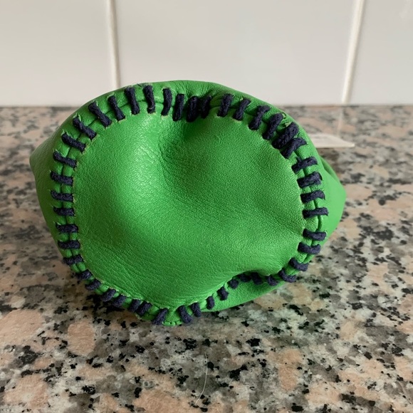 NWT Free People Roll Top Mini Clip Bag Green with black contrast stitching - Picture 7 of 7